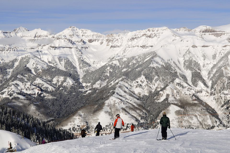 滑雪，见Forever Slope，Telluride，Colorado，USA