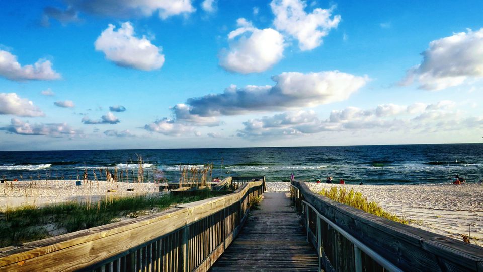 海湾海岸，AL:大海对天空的风景