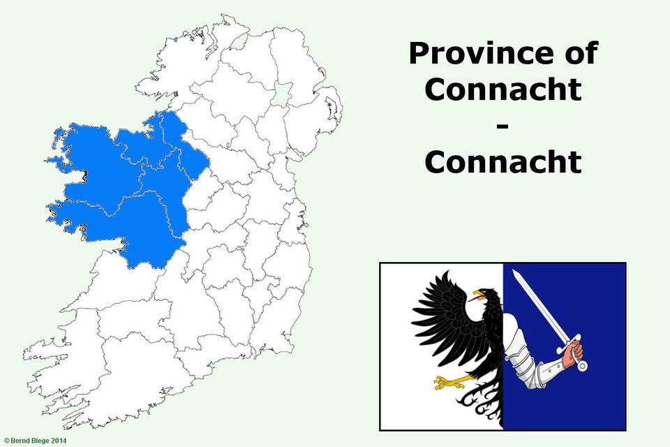 爱尔兰地图上的康诺特省