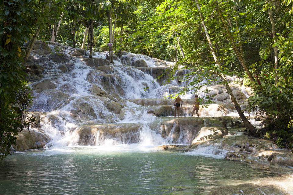 Dunns River Falls，Ocho Rios，牙买加，西印度群岛，加勒比海，中美洲