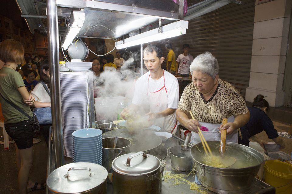 Lubah Chulia的街头食品推车