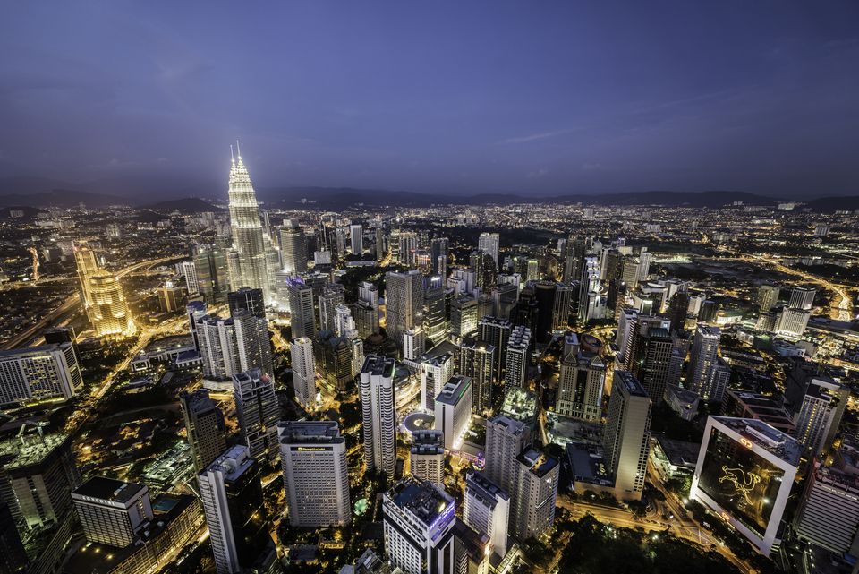 吉隆坡夜景鸟瞰图