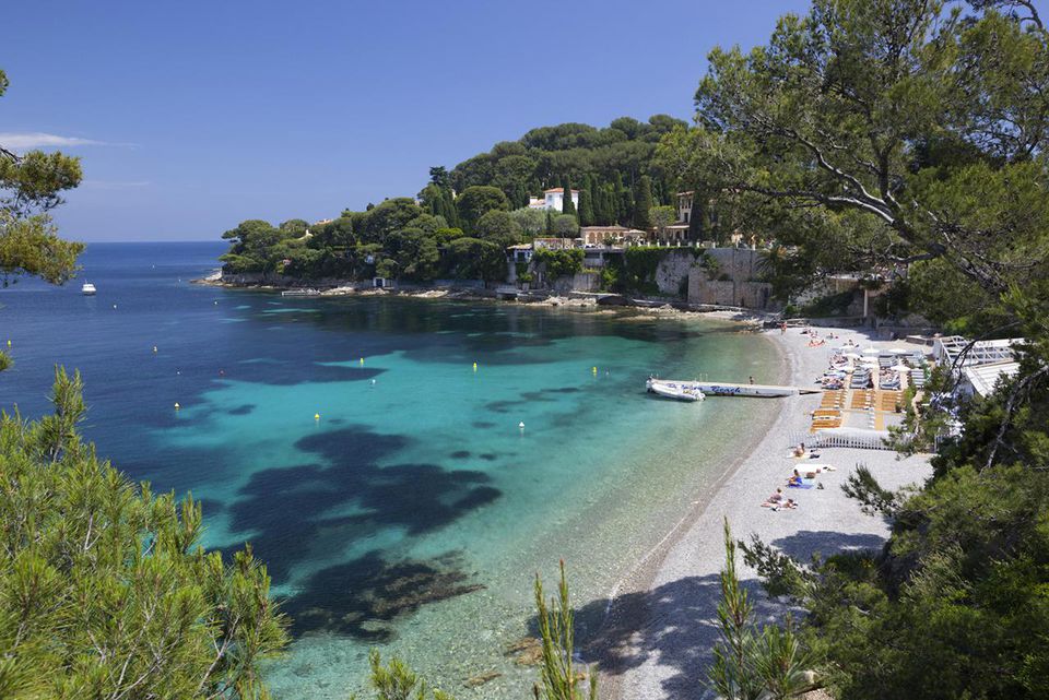 Paloma Beach，圣徒Jean-Cap-Ferrat，普罗旺斯 - 阿尔卑斯 - 蔚蓝D'Azur，普罗旺斯，法国，地中海，欧洲