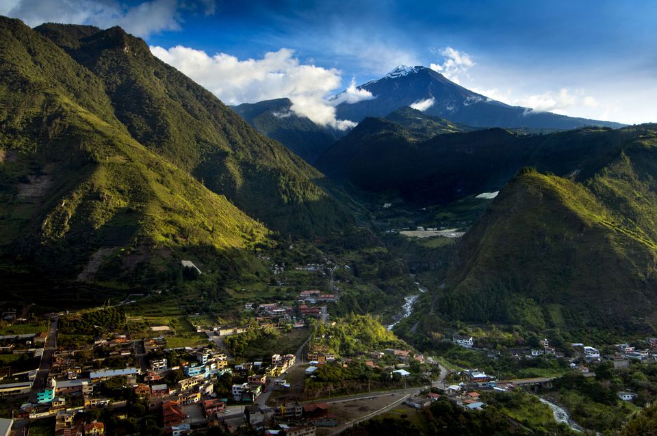 Baños，厄瓜多尔镇的鸟瞰图