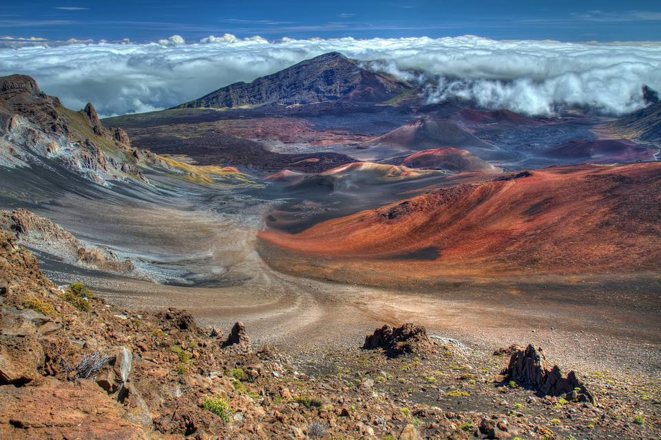 Haleakala火山火山口在毛伊岛，夏威夷岛上