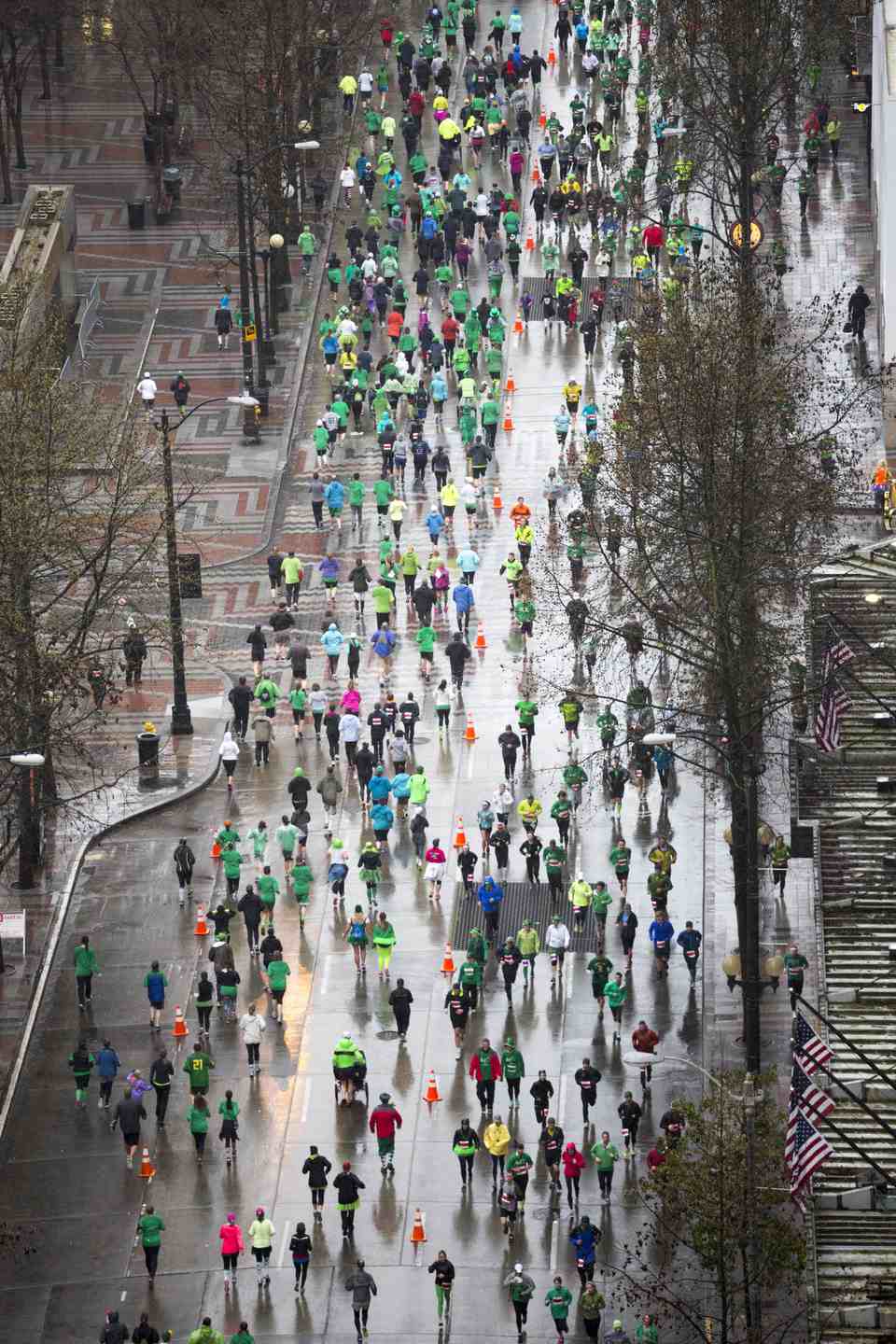 圣帕特里克节快乐跑步西雅图华盛顿